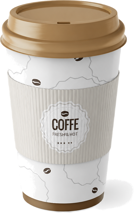 A takeaway coffee cup